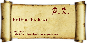 Priher Kadosa névjegykártya